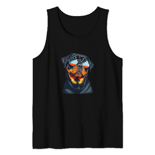 Dog Rottweiler Lover Rottie Portrait 4 Tank Tops