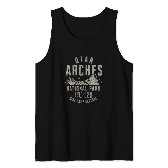 Hiking Hiker Arches National Park Utah Nature Hiking Outdoors Hike Tank Tops