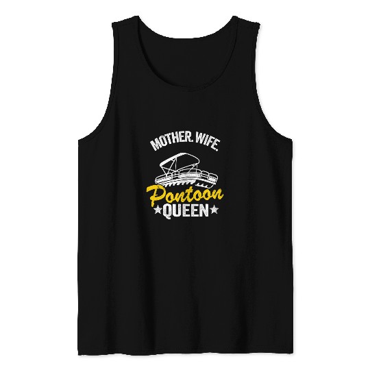 Lake Life Women Mom Mother Wife Pontoon Queen2 Tank Tops