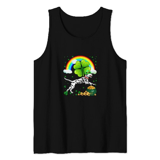 Dalmatian St Patricks Day Dalmatian Shamrock Pet Dog Lover Dalmatians Dog Tank Tops