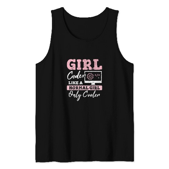Funny Girl Coder Computer Programming Code Web Developers Tank Tops