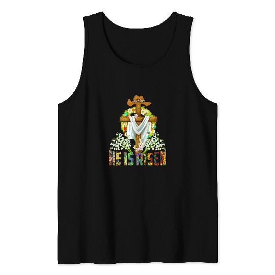 He Is Risen From the Deads Flower Tank Tops