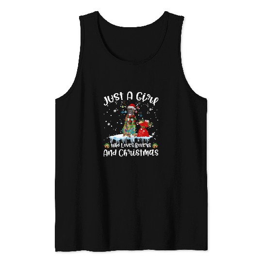 Bully Dog Just A Girl Who Loves Pitbull And Christmas Ugly Sweater 404 Pitbull Dog Tank Tops