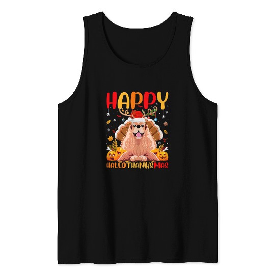 Dog Cocker Spaniel Funny Dog Lover Happy Cocker Spaniel Dog HelloThanksMas Tank Tops