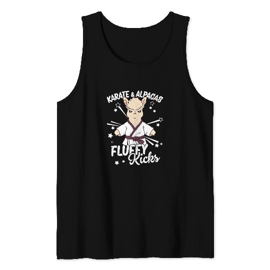 Karate and Alpacas Fluffy Kicks 1 Tank Tops