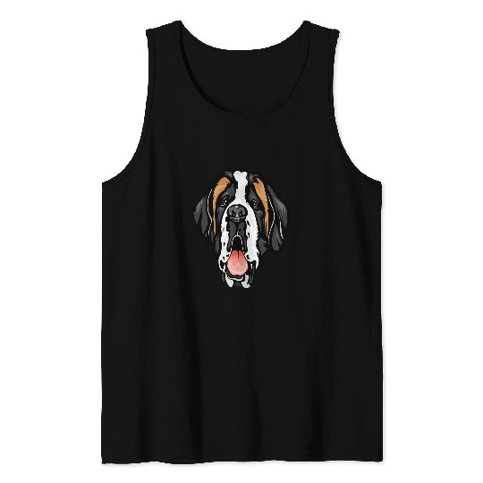 Dog Saint Bernard Cool Saint Bernard Face Tank Tops
