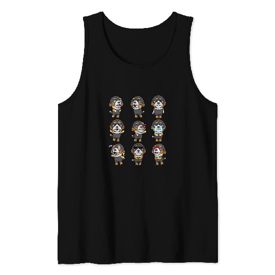 Bernedoodle Emoticon Dog Lover Tank Tops