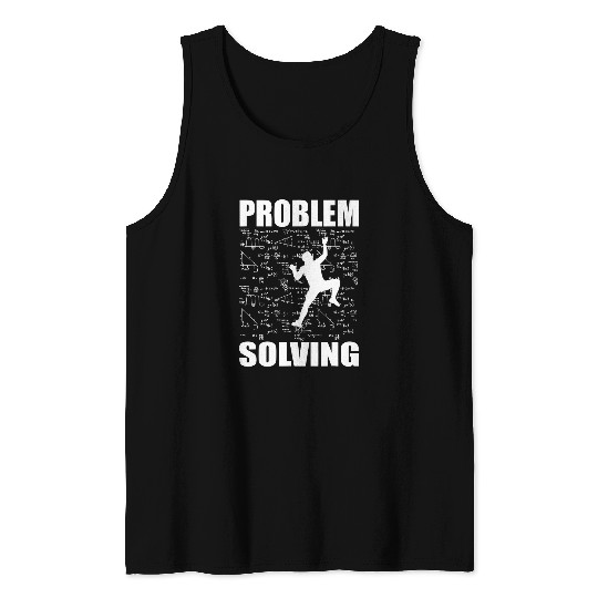 Climbing Climber Problem Solving Climber Rock Climbing Bouldering Pun Math Climb Tank Tops