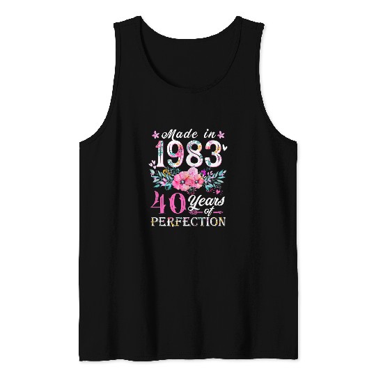 Floral 40th birthday gift ideas for women bests of 1983 8 Tank Tops