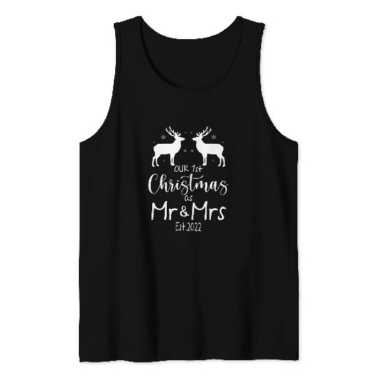 Couple Wife Husband Our First Christmas As Mr Mrs 2022 95 Tank Tops