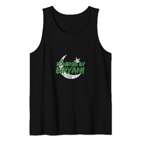 Cricket Fan Powered by Biryani Pakistan Flag Pakistani Cricket Tank Tops