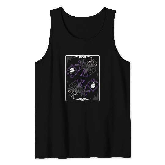 Skeletons Skulls Plague Doctor Ace Of Spades Card Gambler Goth Skull Tank Tops