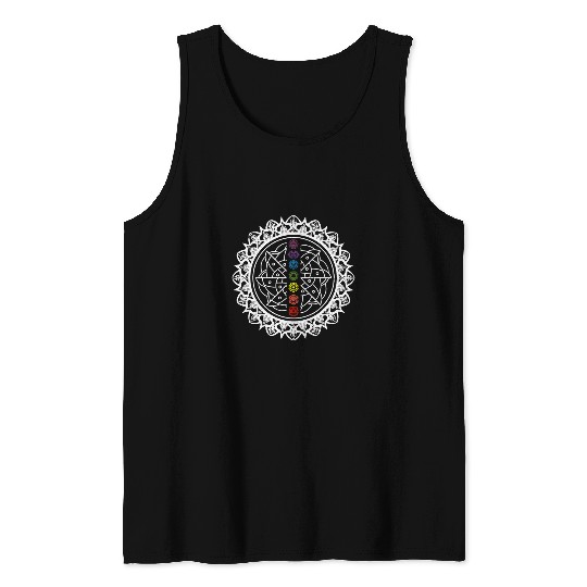 Namaste Yoga Chakra Mandala Yoga Buddhism Meditation Spiritual Meditation Tank Tops