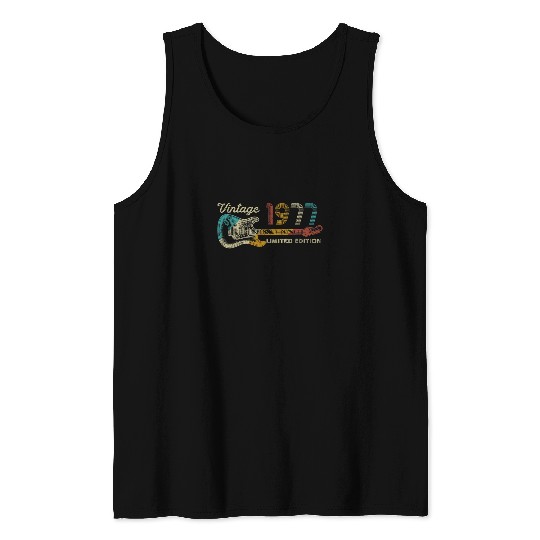 Guitarist Retro Guitar 45th Birthday vintages 1977 Limited Edition Guitar Tank Tops