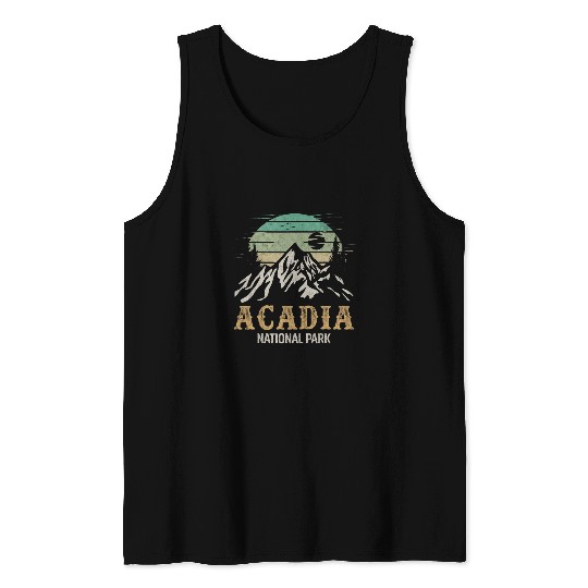 Hiking Hiker Acadia National Park Merchandise Retro Hike Tank Tops