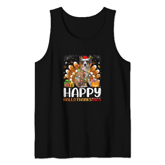 Dog Great Dane Halloween Christmas Happy Hallothanksmas Tank Tops