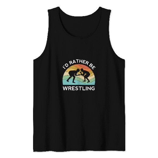 Wrestling Retro vintages Wrestle College School Wrestler Tank Tops