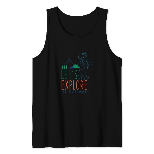Hiking Hiker Curious George Lets Explore George Hiking Poster Hike Tank Tops