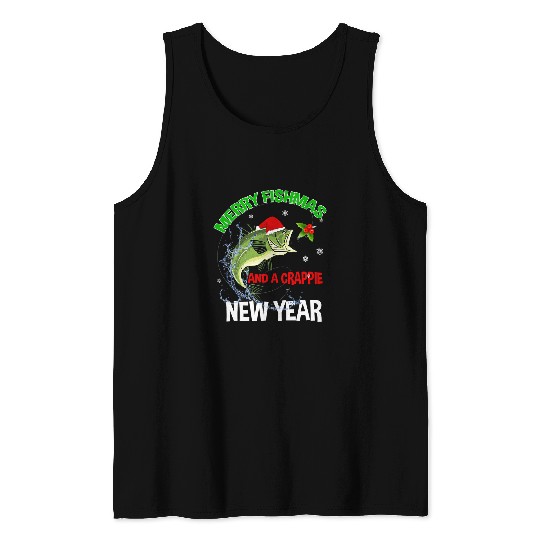 Fishing Merry Fishmas Fish Fishing Christmas xmass Pajama Fisher Tank Tops