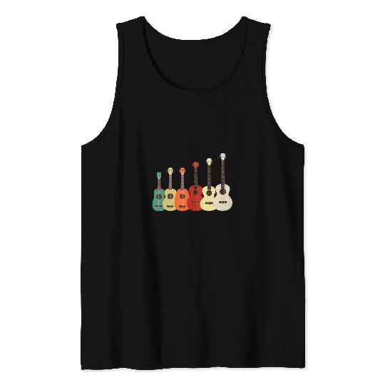 Guitarist Ukulele Evolution Retro Guitarists Uke Guitar Tank Tops
