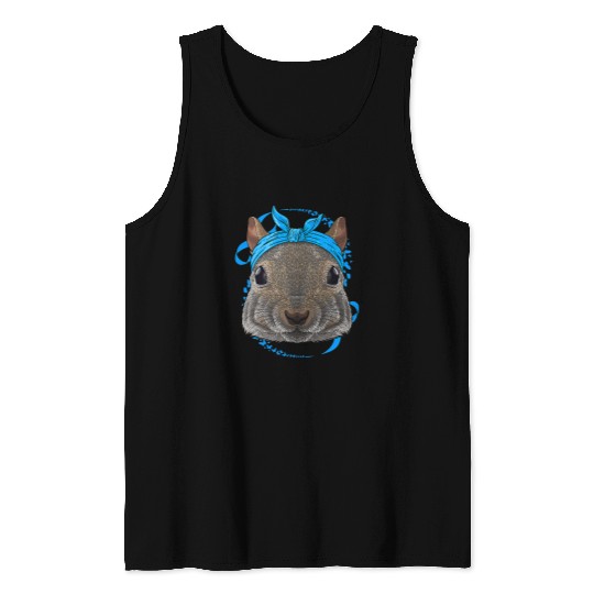 Diabetic Disease Squirrel diabetess Awareness Blue Bandana T1D Survivor 309 Tank Tops