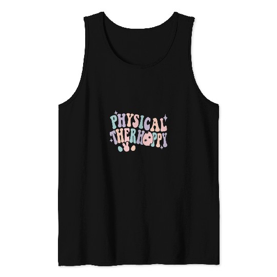 Women Retro Easter Egg Physical Therapy Physical Therapist Tank Tops