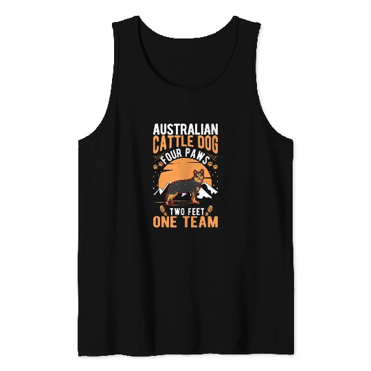 Australian Cattle Dog four paws two feet one team 191 Tank Tops