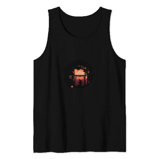 Enso Zen Circle Japanese Samurai Theme Art Tank Tops