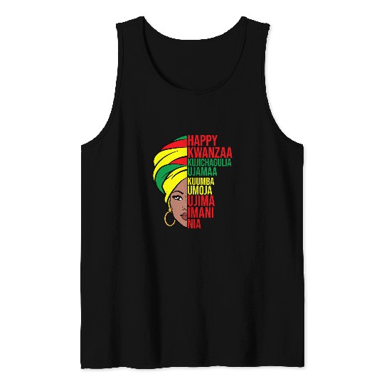 Happy Kwanzaa African American Celebration Month Graphic Tank Tops