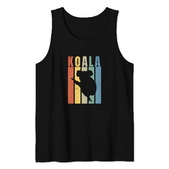 Funny Bear Retro Koala Lifestyle Funny Animal Lover Koala Bear Lover Cute Bears Tank Tops