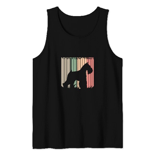 Dog Schnauzer Miniature Schnauzer Dog Silhouette Tank Tops