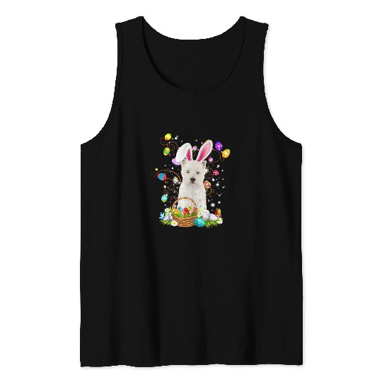 Cute Westie Egg Easter Day Dog Dad Dog Mom Tank Tops