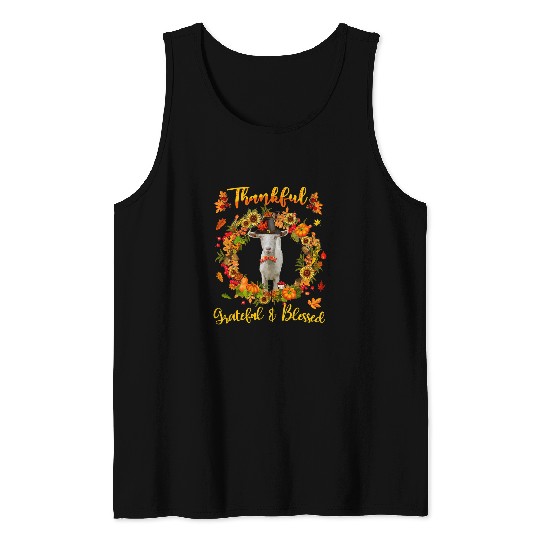 Funny Goats Thankful Grateful Blessed Goats Thanskgiving Matching 363 Goats Lover Tank Tops