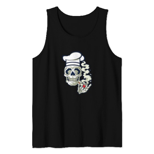 Skeletons Skulls Cook Chef Cooking Funny Skull Tank Tops