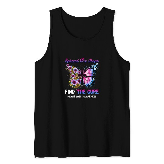 Infant Loss Awareness Support Faith Butterfly Tank Tops