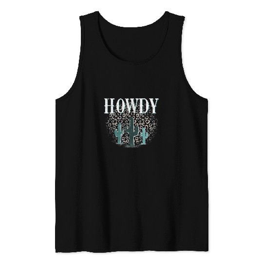 Leopard Cactus Cheetah Print Cow Howdy Rodeo Desert Western 2 Tank Tops