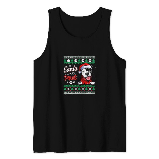 Bully Dog Ugly Sweater Christmas Puppy Santa Paws 322 Pitbull Dog Tank Tops