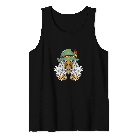 Beer Bald Eagle Oktoberfest Lederhosen German Beer Fest Bavarian46 Tank Tops