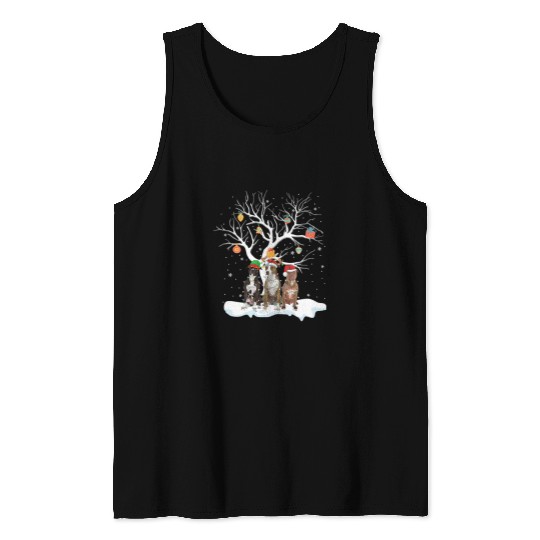 Bully Dog American Pitbull Terrier Christmas Lights Santa Elf Reindeer 362 Pitbull Dog Tank Tops