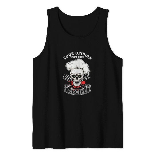 Skeletons Skulls Chef Cook Recipe Skull Kitchen Gastronomy Culinary Cuisine Skull Tank Tops
