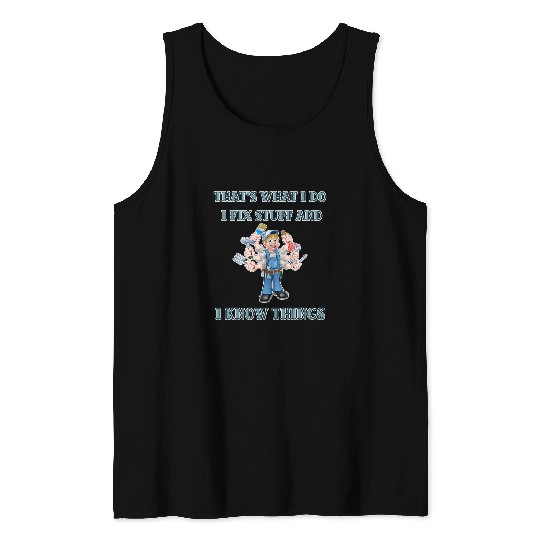 Handyman Funny Carpenter Woodworker Mechanic Dad Tank Tops