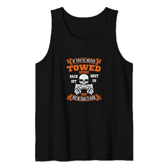 Skeletons Skulls Tow Truck Skull Driver Recovery Vehicle Operator Wrecker Skull Tank Tops