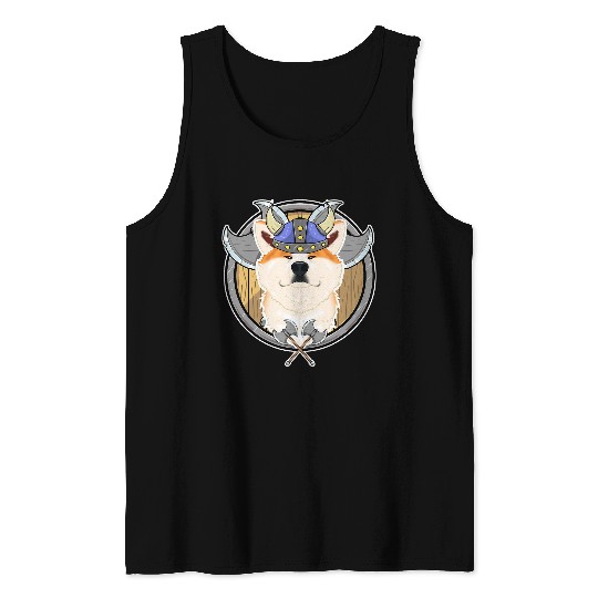 Dog Akita Inu I Valhalla I Viking Tank Tops