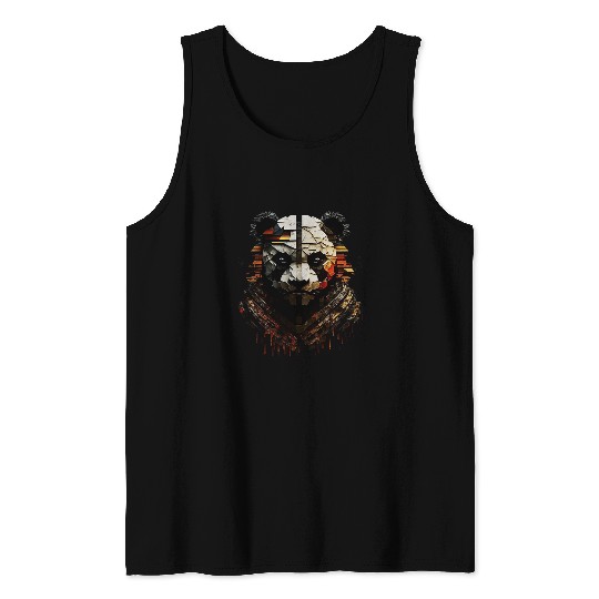 Funny Bear Panda Animal Motif Panda Bear Art Animal Print Panda Cute Bears Tank Tops