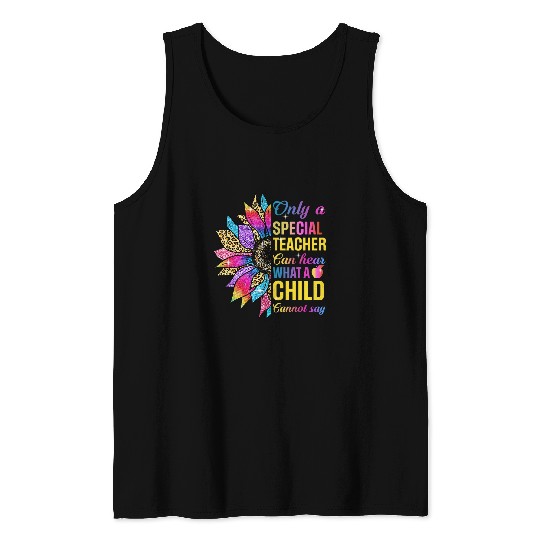 Autism Awareness Special Education Teacher Day Sunflower Neurodiverse Tank Tops