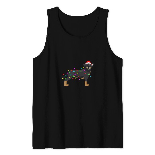 Dog Rottweiler Dear Santa In My Defense I Was Left Unsupervised Tank Tops