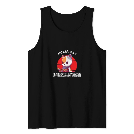 Ninja Cat Funny Ninjas Karate Lover Warrior Graphic Tank Tops
