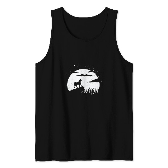 Dog Basenji and Moon Halloween 3 3 Tank Tops