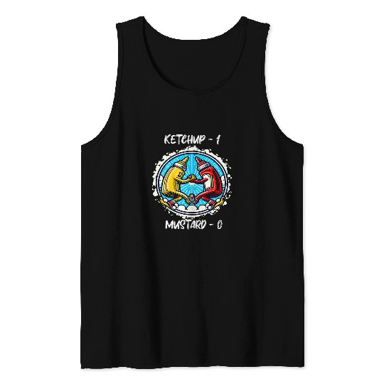 Ketchup Arm wrestling Mustard Funny Tomato Sauce Outfit Tank Tops