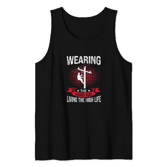 Lineman Lineworker Electric Cable Powerline Worker Tank Tops